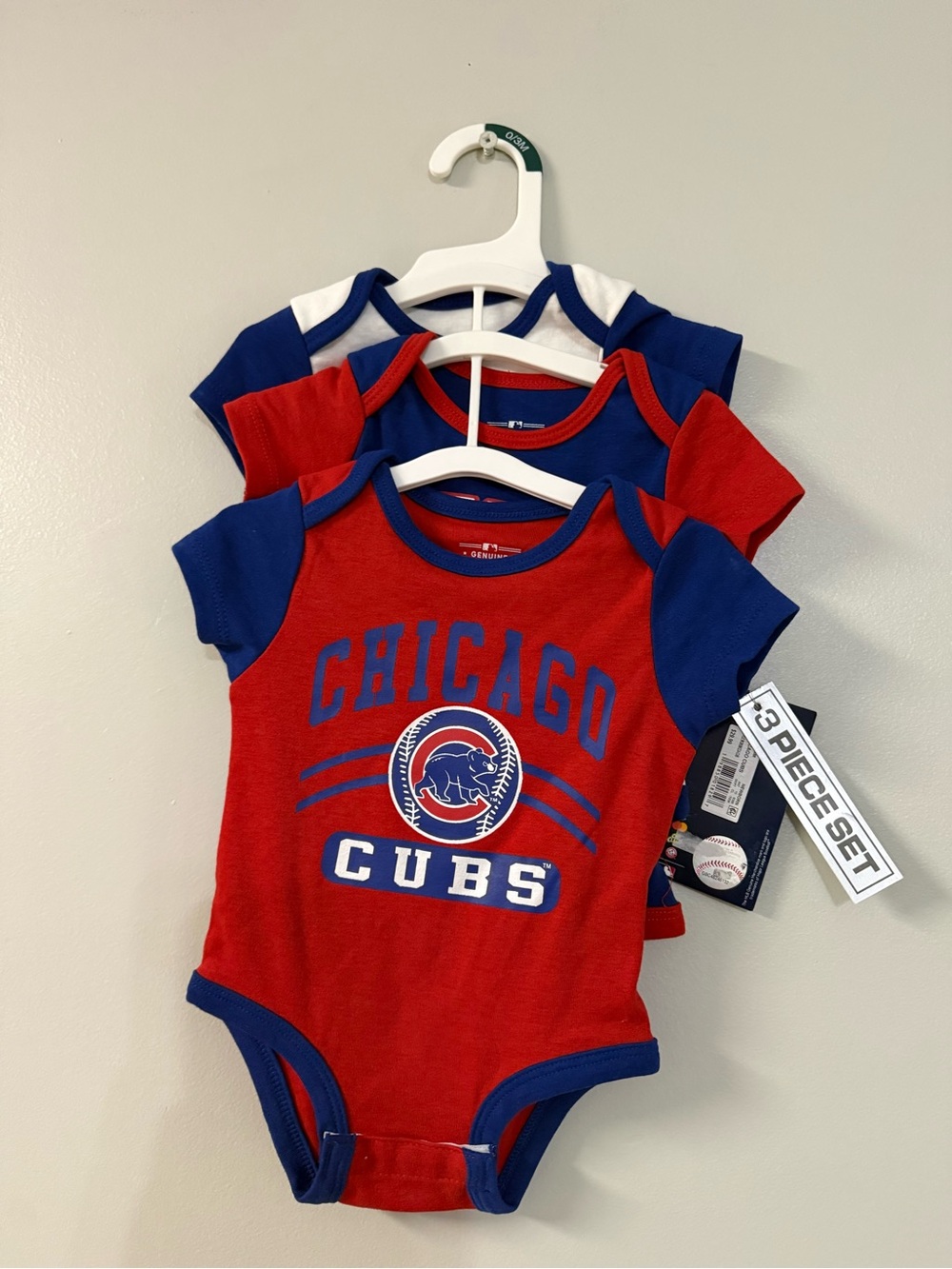 MLB Chicago Cubs Red and Blue Baby One-Piece 3-Pack